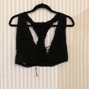 Free People black lace bralette